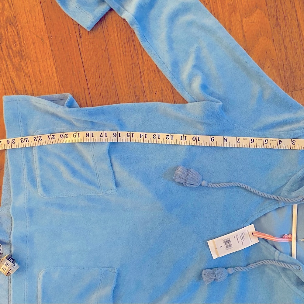 NWT Vineyard Vines Terry Towel Hoodie in Ocean Breeze Blue - Picture 9 of 9